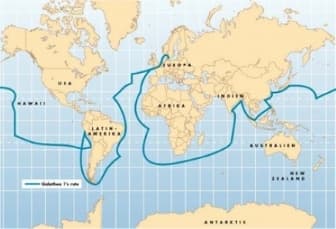 Korvetten Galatheas rute øst om jorden