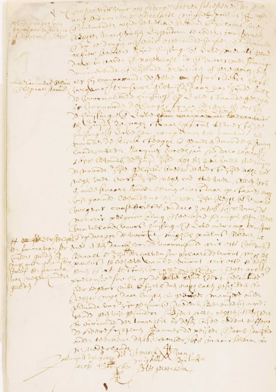 17th-century handwritten notarial deed — exactly the kind of document to make searchable